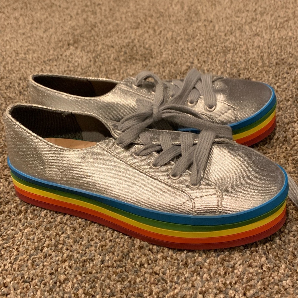 Art Class Metallic/Rainbow platform sneakers